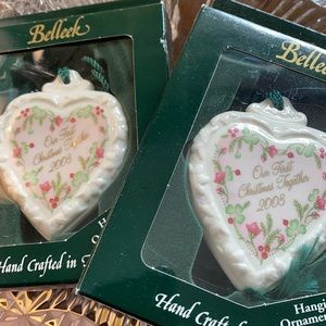 2 Belleek Ornaments